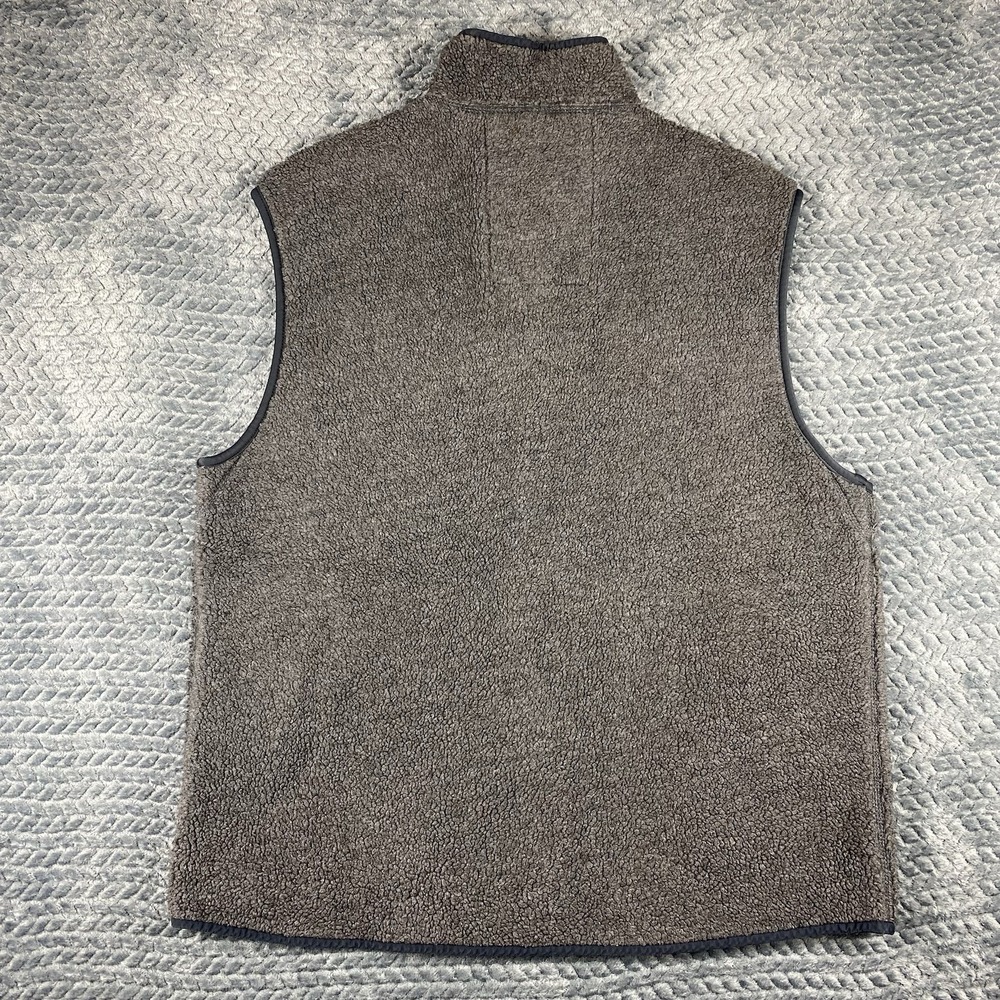 Abercrombie & Fitch Vintage Vest Mens XL Gray Sherpa Fleece Full Zip Outdoor Y2K - Picture 3 of 9
